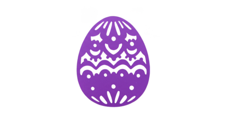 Isolated Purple Easter Egg with Abstract Decoration and Festive Design
