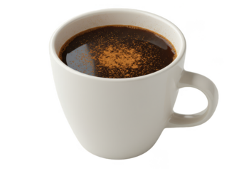 Isolated Background of Hot Coffee Cup with Cinnamon and Transparent