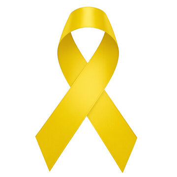 Isolated Yellow Ribbon Symbol of Hope Charity and Awareness Illustration