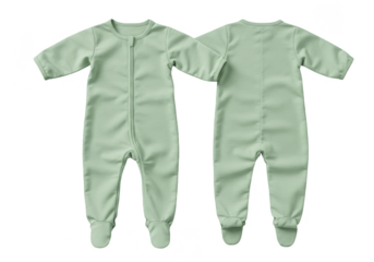 Mint Green Onesie Outfit Baby Clothing Apparel with Transparent Background