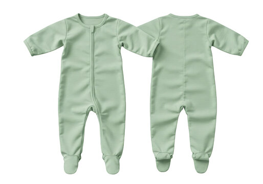 Mint Green Onesie Outfit Baby Clothing Apparel with Transparent Background