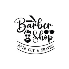 barber shop logo template vector icon design