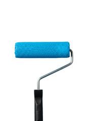 Fototapeta premium Isolated Blue Paint Roller Brush on Transparent Background for Decoration