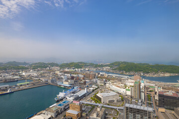 ［山口県下関市］下関駅方面　下関海峡ゆめタワーからの景色