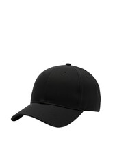 Fototapeta premium Realistic Black Baseball Cap Apparel Headwear Fashion on Transparent BG