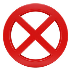 Fototapeta premium Red Glossy 3D Sign No Symbol Design Illustration for Forbidden Access
