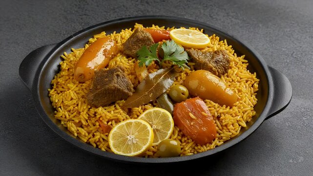 Rice dish with meat and vegetables