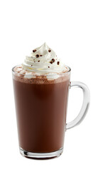 Isolated Transparent Background Image of Hot Chocolate with Whipped Cream