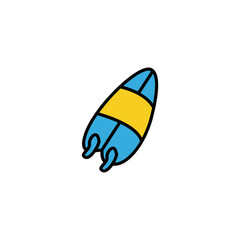 Surfboard cartoon design vector illustration