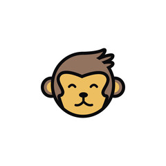 Monkey animal cartoon design vector illustration