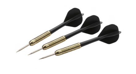 Isolated Transparent Background Three Dart Arrows for Target Sport Game