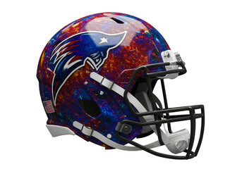 Fototapeta premium Isolated Galaxy American Football Helmet in Transparent Background