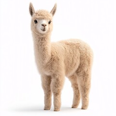 Fototapeta premium Cute Fluffy Alpaca Portrait. Adorable Animal Headshot in Pastoral Farm Life