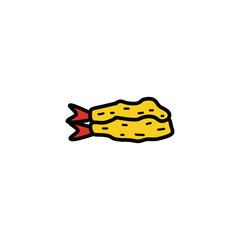 Ebi furai food icon design vector illustration