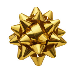 Isolated Gold Bow Decoration Glittering Sparkle for Festive Celebrations