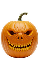 Isolated Halloween Carved Pumpkin with Transparent Background Image