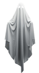 Isolated Halloween Ghost in White Sheet Costume Floating Transparent PNG