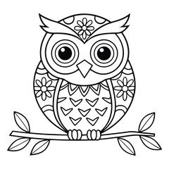 charming-cartoon-owl-sitting-on-a-branch--covered-.eps