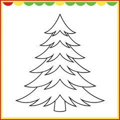 Obraz premium graphics-coloring-page-with-outline-of-christmas-t (2).eps