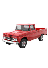 Isolated Illustration of Classic Red Pickup Truck Automotive Design