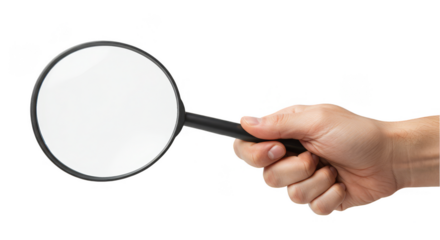 Magnifying Glass In Hand Tool for Search And Investigation on Clear
