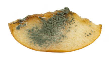Moldy Slice Of Apple Food Spoilage On Transparent Isolated Background