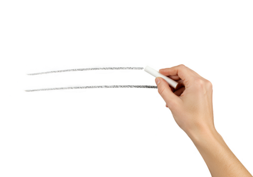 Isolated Illustration of Hand Writing Chalk Lines on Transparent Board - Powered by Adobe
