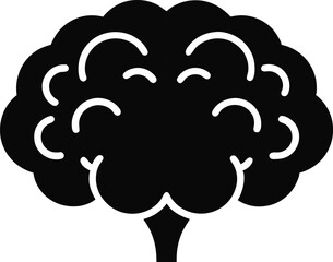 Brain Icon Silhouette Vector Illustration 