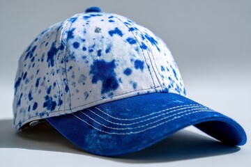 Blue and White Splatter Paint Cap