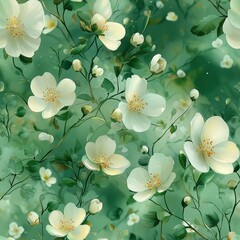 Fototapeta premium Seamless, high-definition green fabric texture with a subtle woven pattern. This versatile material is perfect for upholstery, fashion design, and creating refined backdrops with a soft, elegant touch