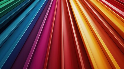 Abstract Rainbow Metal Panels Converging, Symbolizing Diversity and Inclusion in a Modern World, Ideal for Creative Solutions and Teamwork : Generative AI