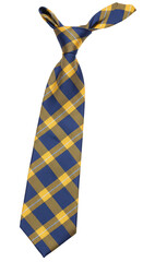 Isolated Necktie Square Pattern with Blue Gold and Transparent Backdrop