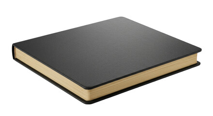 Fototapeta premium Isolated Open Book Mockup with Black Hardcover on Transparent Background
