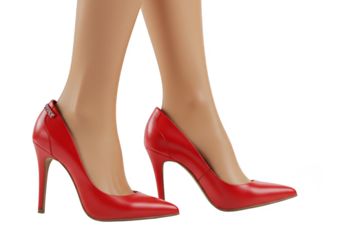Red High Heels Fashionable Footwear for Woman with Elegant Style
