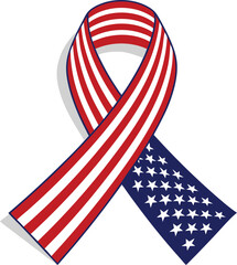 Obraz premium American flag ribbon awareness symbol for patriotic support