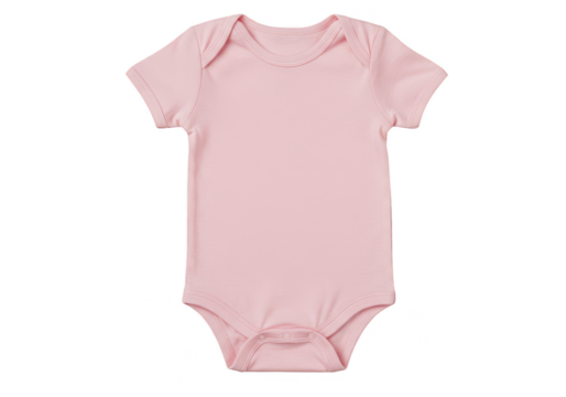 Isolated Pink Baby Bodysuit Apparel Clothing on Transparent Background