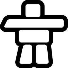 Simple flat essentials icon with minimalistic outline design for clean and modern interface applications.