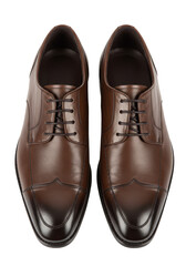 Isolated Png Brown Leather Shoes For Men Fashion Transparent Background