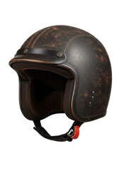 Naklejka premium Vintage Black Motorcycle Helmet Protective Gear on Transparent Background