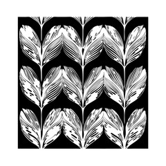 Vector gold leaf background pattern, floral abstract luxury art deco design. Premium elegant jungle line illustration. Fancy tropic summer ornament
