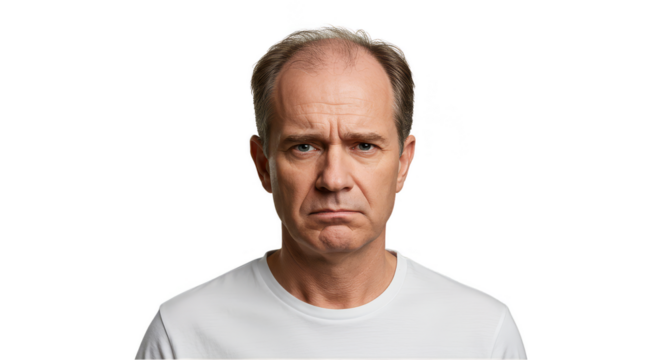 Isolated Potrait Of Middle Aged Man On Transparent Background Graphic