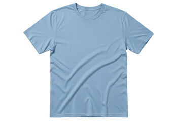 Isolated Sky Blue T-Shirt Mockup Fashionable Apparel on Transparent Background