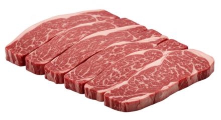 Isolated Slices Of Raw Fresh Red Beef Steak Food Background PNG