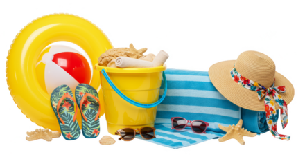 Isolated Transparent Beach Holiday Accessories Pail Beachball Hat