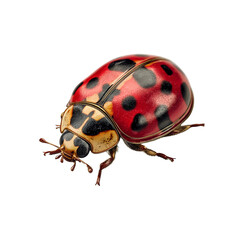 Fototapeta premium Vibrant Two-Spotted Ladybug Close-Up A Detailed Macro Photograph