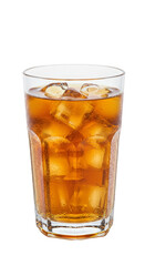 Isolated Transparent Full Glass of Refreshing Iced Cola Drink