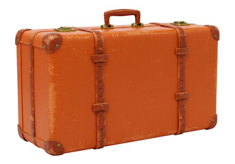 Isolated Vintage Brown Suitcase Luggage Travel Object With Transparent Background