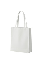 Isolated White Cotton Tote Bag With Handle And Transparent Background