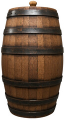 Obraz premium Isolated Wooden Barrel Vintage Brown Container Transparent Illustration