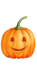 Orange Halloween Jack O Lantern Pumpkin Illustration Transparent Background